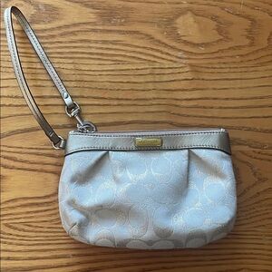 Coach Cream Wristlet Bag